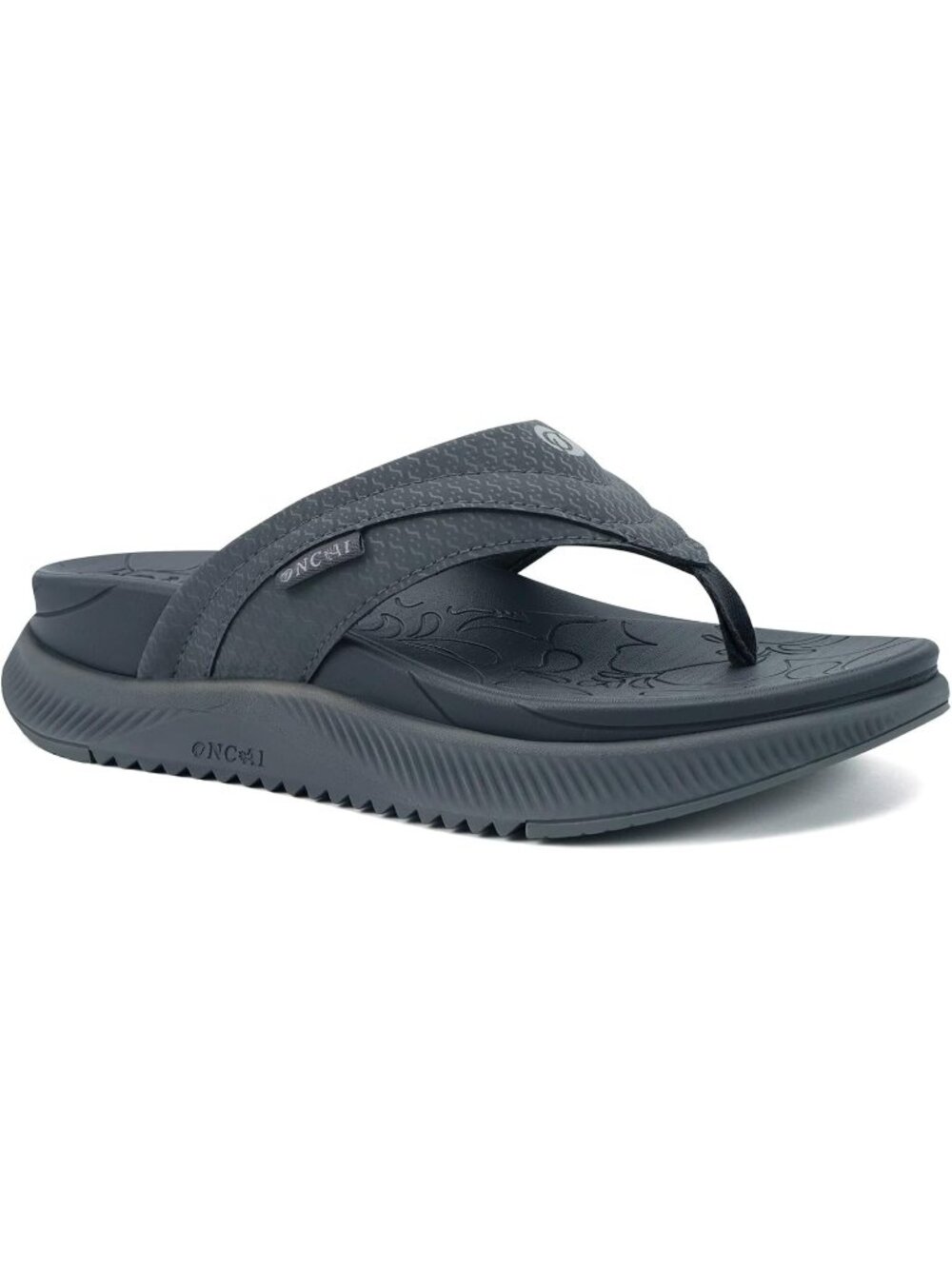 Women's Grey Orthotic Cushion Flip Flops Recovery Walking Sandals Casual
